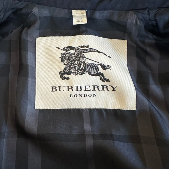 Burberry Short Black Trench Coat Size 6 - Picture 8 of 12